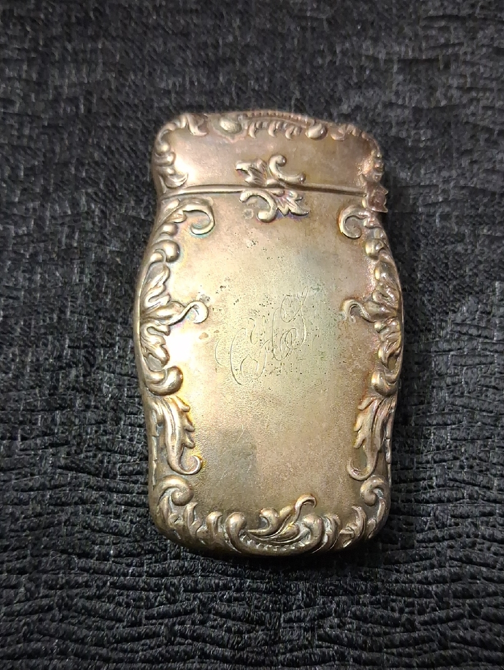 Ornate Silver-Tone Men’s Card & Key Case
